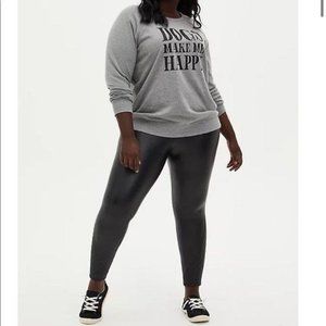 PLATINUM LEGGING - FAUX LEATHER QUILTED HEM